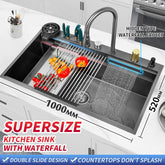 Waterfall Kitchen Sink Large Single Slot-TI00625-Veeddydropshipping